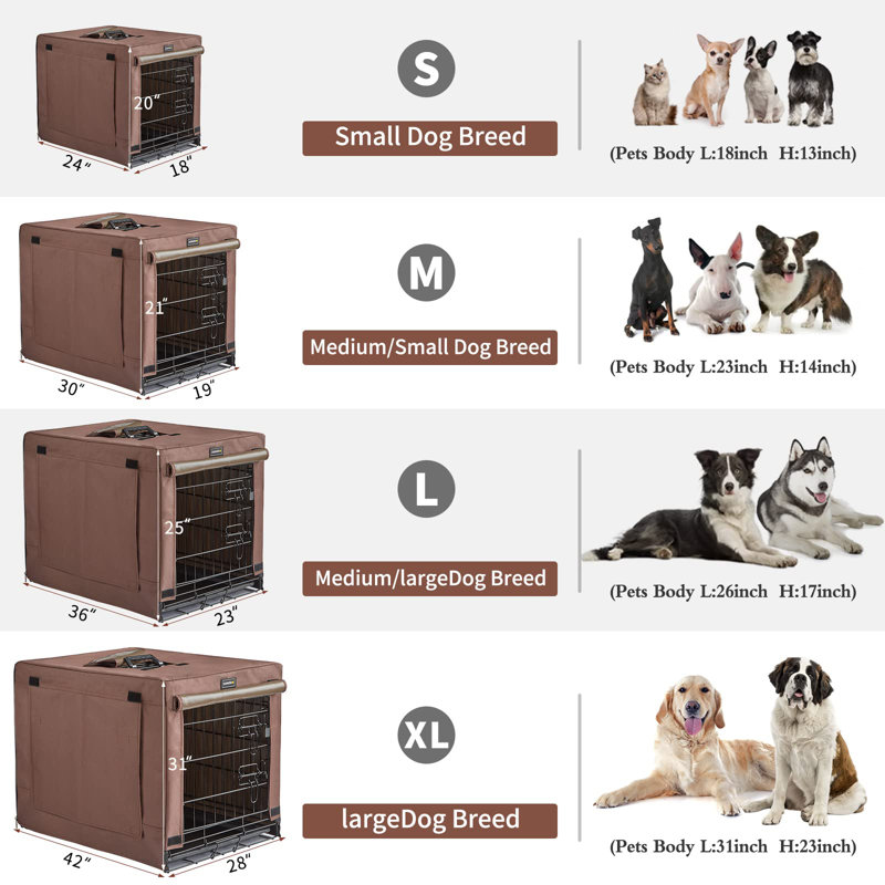 Tucker Murphy Pet Dog Crates Kit For Small Size Dogs Indoor With Dog Crate Cover Double Door Dog Kennels Houses For Puppy And Cats Collapsible Metal Contour Dog Cages Wayfair